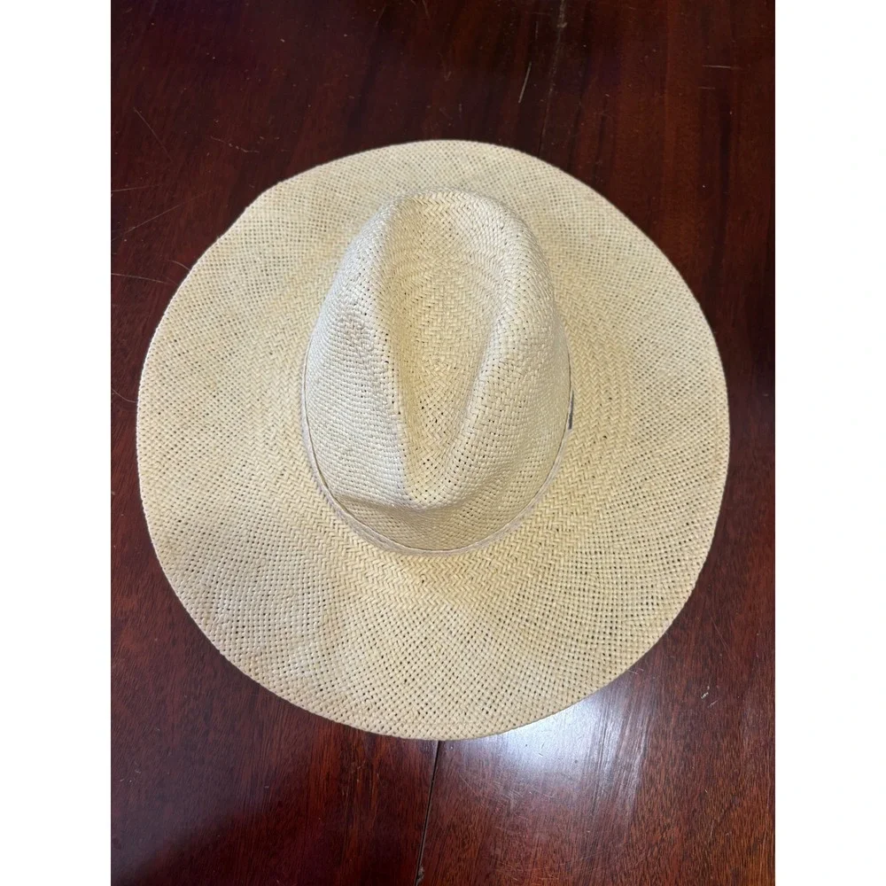 Gigi Pip Womens Wide Brim Fedora Straw Sun Hat XS Boho Summer Coastal Festival